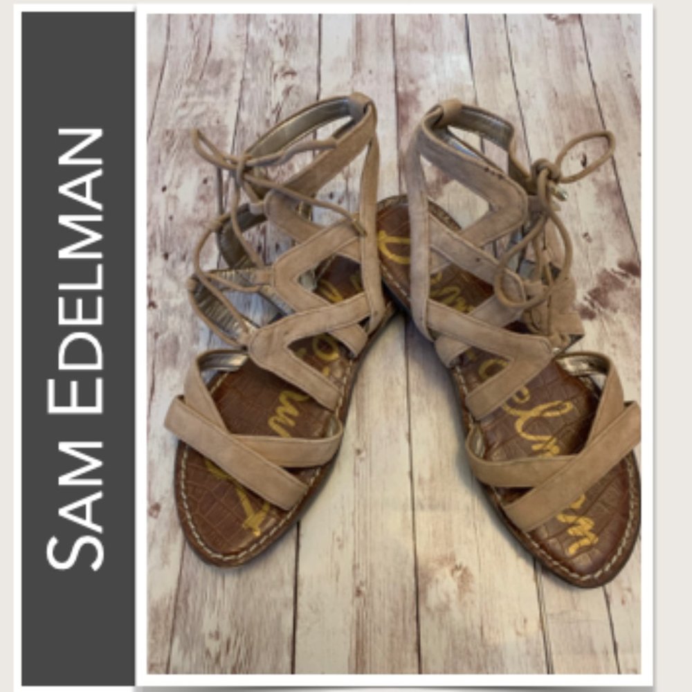 Sam Edelman Strappy Tan Gladiator Sandals Size 6 W